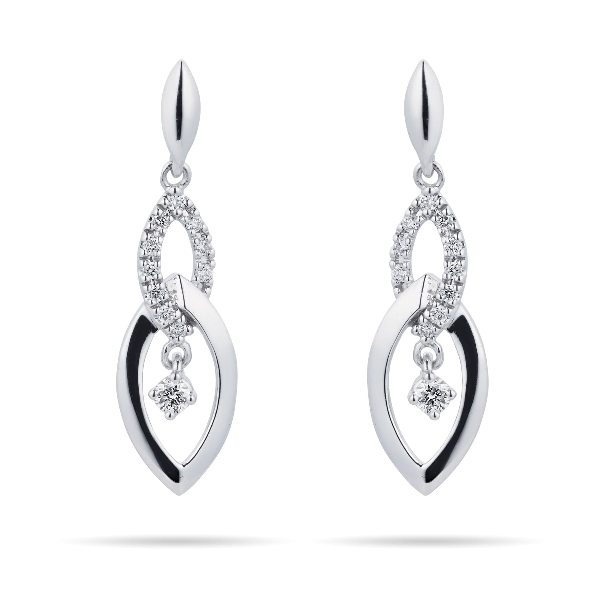 Best Luxury 
9ct White Gold 0.15ct Marquise Drop