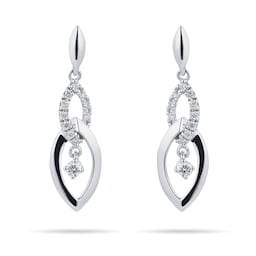 15420003 - 9ct White Gold 0.15ct Marquise Drop