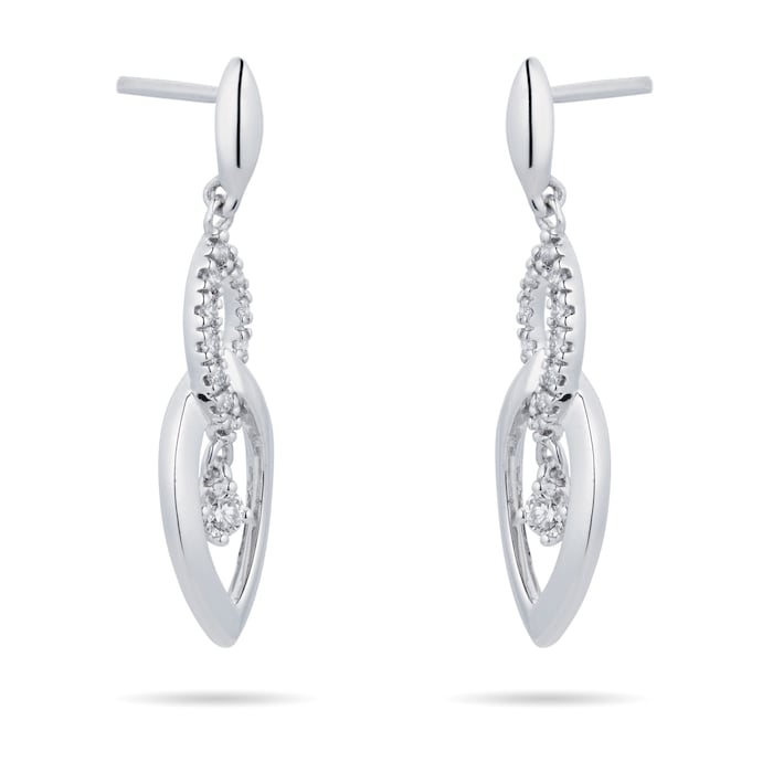 Goldsmiths 9ct White Gold 0.15ct Marquise Drop