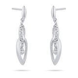 Goldsmiths 9ct White Gold 0.15ct Marquise Drop