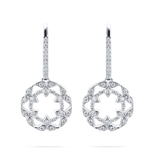 Mappin & Webb Empress 18ct White Gold 0.48cttw Circle Drop Diamond Earrings