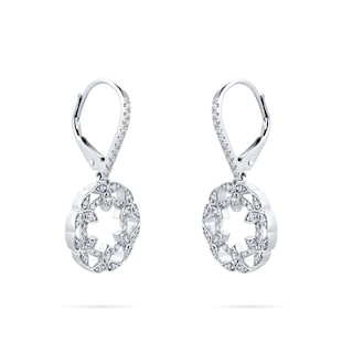 Mappin & Webb Empress 18ct White Gold 0.48cttw Circle Drop Diamond Earrings