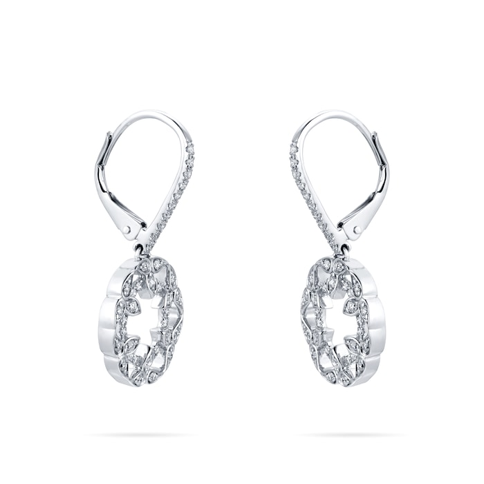 Mappin & Webb Empress 18ct White Gold 0.48cttw Circle Drop Diamond Earrings