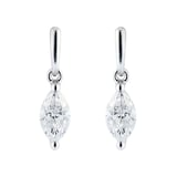 Goldsmiths 9ct White Gold 0.46cttw Marquise Diamond Drop Earrings