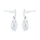 Goldsmiths 9ct White Gold 0.46cttw Marquise Diamond Drop Earrings