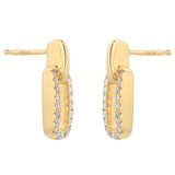 Goldsmiths 9ct Yellow Gold 0.12cttw Rectangle Link Drop Earrings