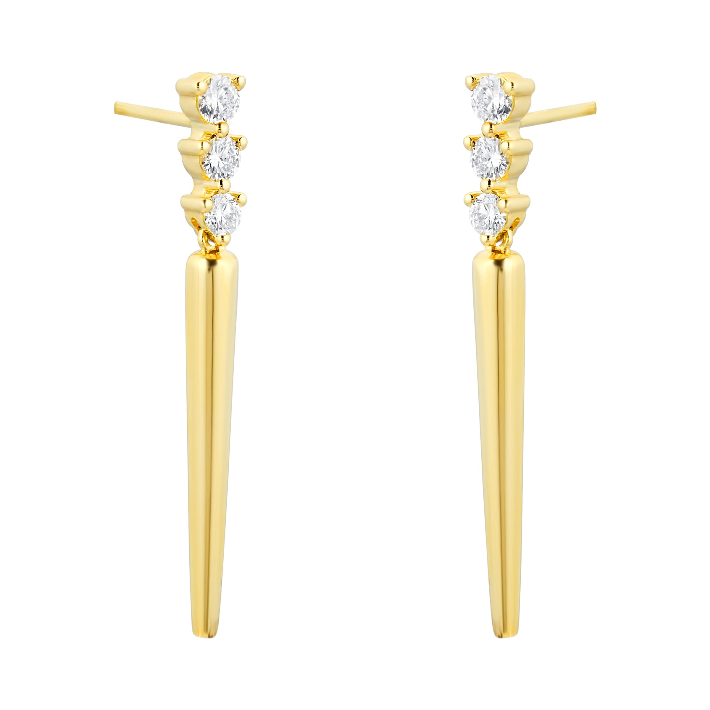 18ct Yellow Gold 0.34ct Diamond Drop Stud Earrings