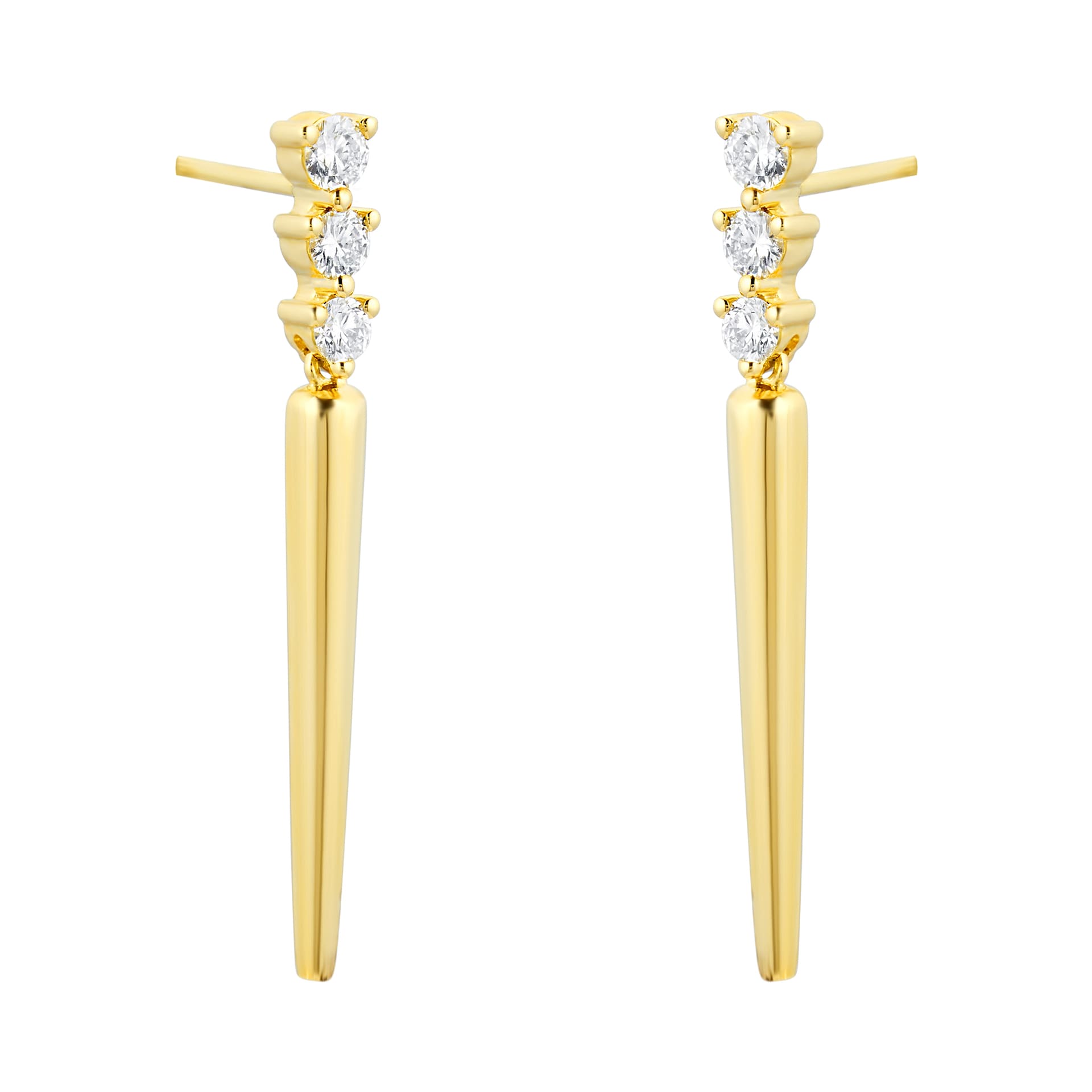 Mappin & Webb 18ct Yellow Gold 0.34ct Diamond Drop Stud Earrings