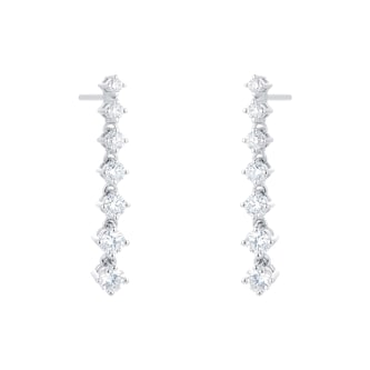 Goldsmiths 18ct White Gold 1.00ct Diamond Drop earrings