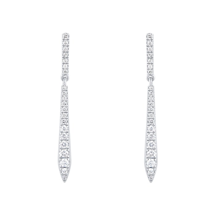 Goldsmiths 9ct White Gold 0.38ct Diamond Drop Earrings