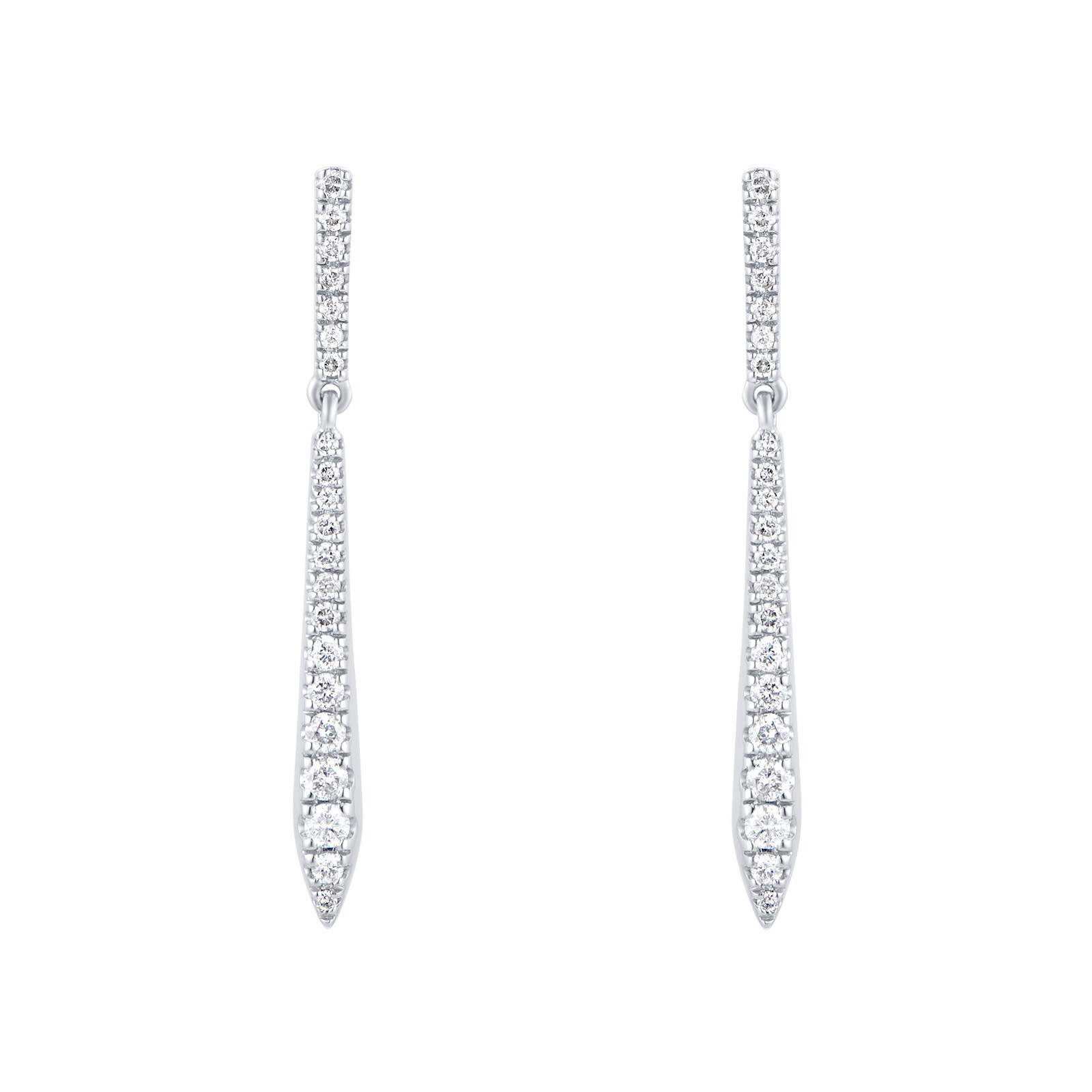 Goldsmiths 9ct White Gold 0.38ct Diamond Drop Earrings Goldsmiths 9ct White Gold 0.38ct Diamond Drop Earrings