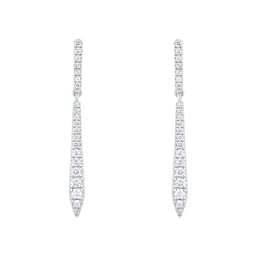 15420018 - 9ct White Gold 0.38ct Diamond Drop Earrings