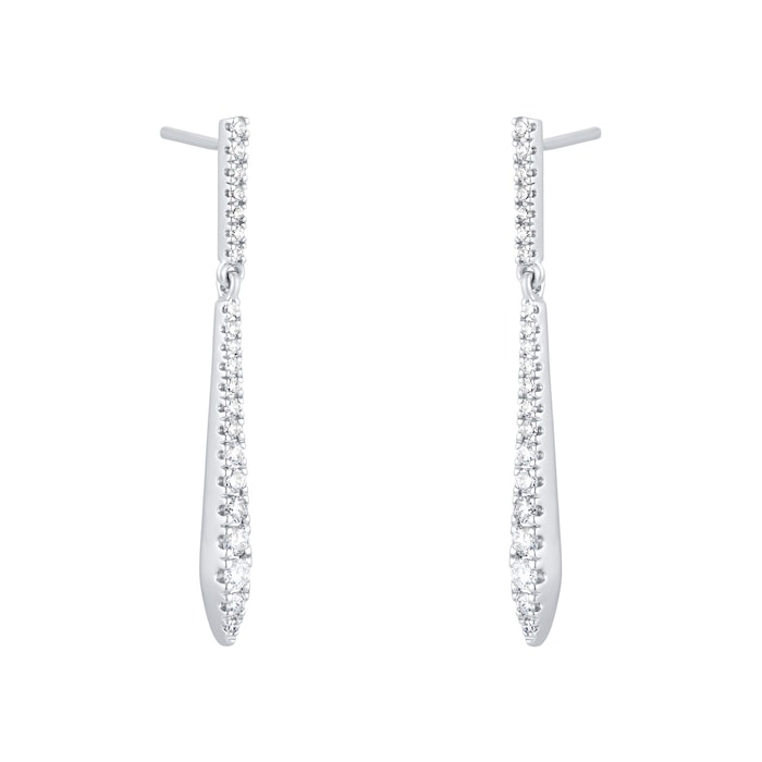 Goldsmiths 9ct White Gold 0.38ct Diamond Drop Earrings