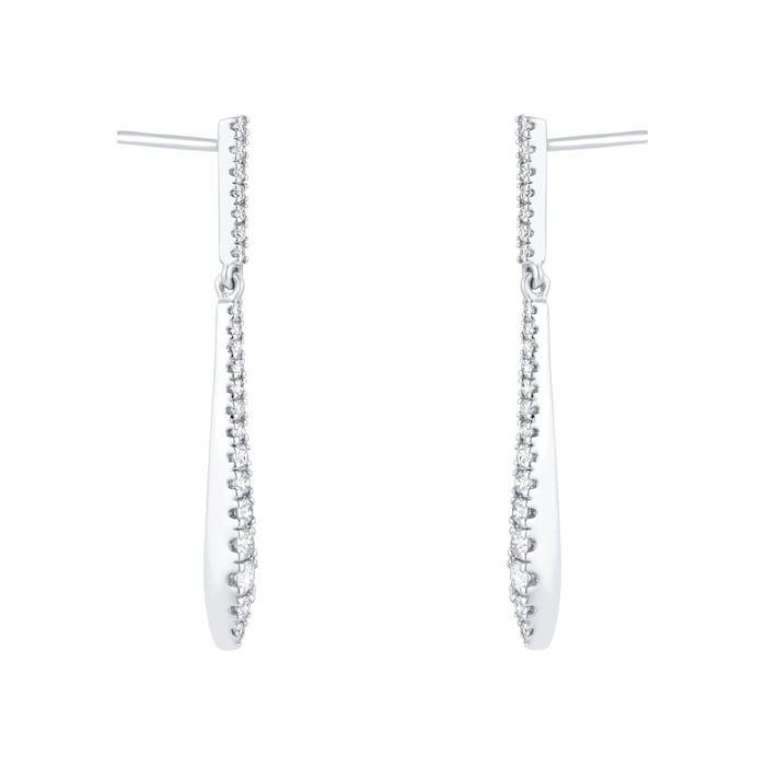 Goldsmiths 9ct White Gold 0.38ct Diamond Drop Earrings