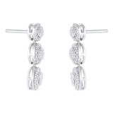 Goldsmiths 9ct White Gold 0.60ct Cluster Drop Earrings