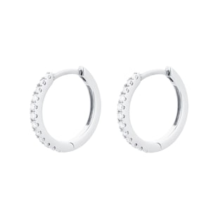 Goldsmiths 9ct White Gold 0.15ct Diamond Small Hoop