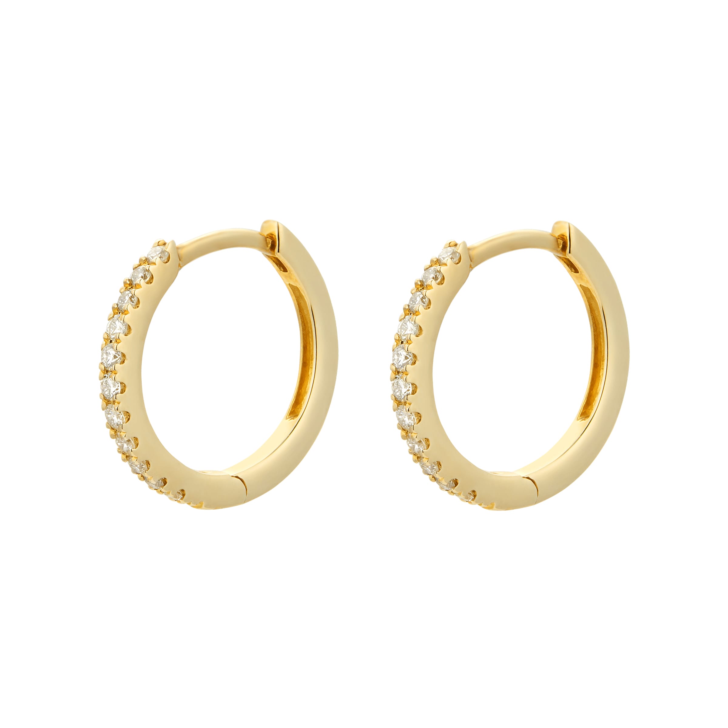 9ct Yellow Gold 0.15ct Diamond Hoop Earrings