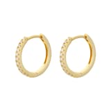 Goldsmiths 9ct Yellow Gold 0.15ct Diamond Hoop Earrings