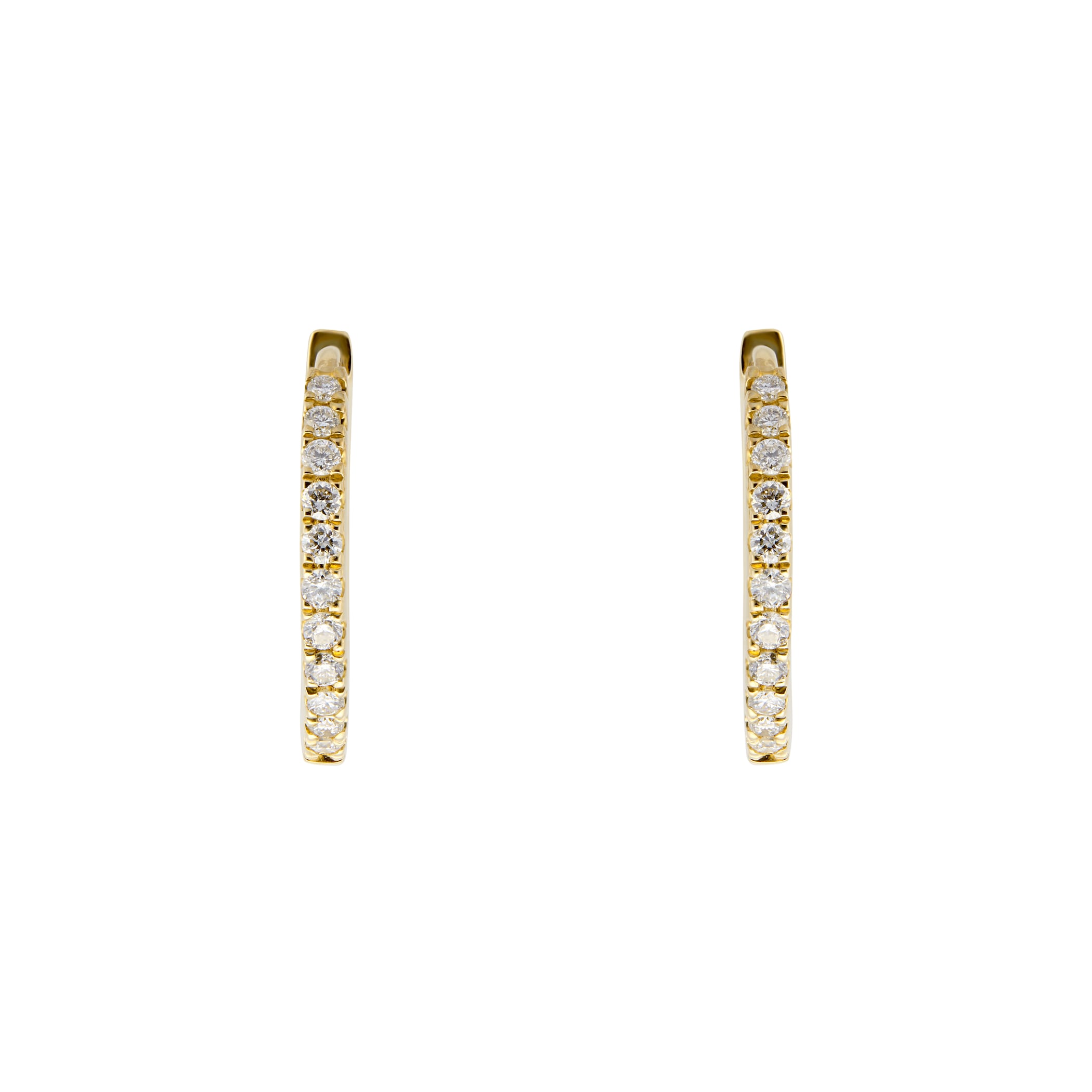 Goldsmiths 9ct Yellow Gold 0.15ct Diamond Hoop Earrings