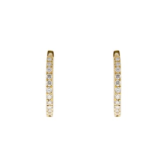 Goldsmiths 9ct Yellow Gold 0.15ct Diamond Hoop Earrings