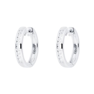 Goldsmiths 9ct White Gold 0.25ct Channel Set Hoop
