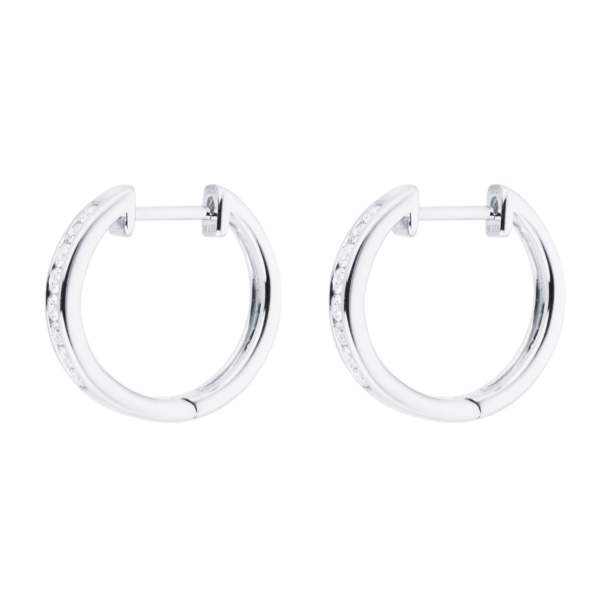 Goldsmiths 9ct White Gold 0.25ct Channel Set Hoop Goldsmiths 9ct White Gold 0.25ct Channel Set Hoop