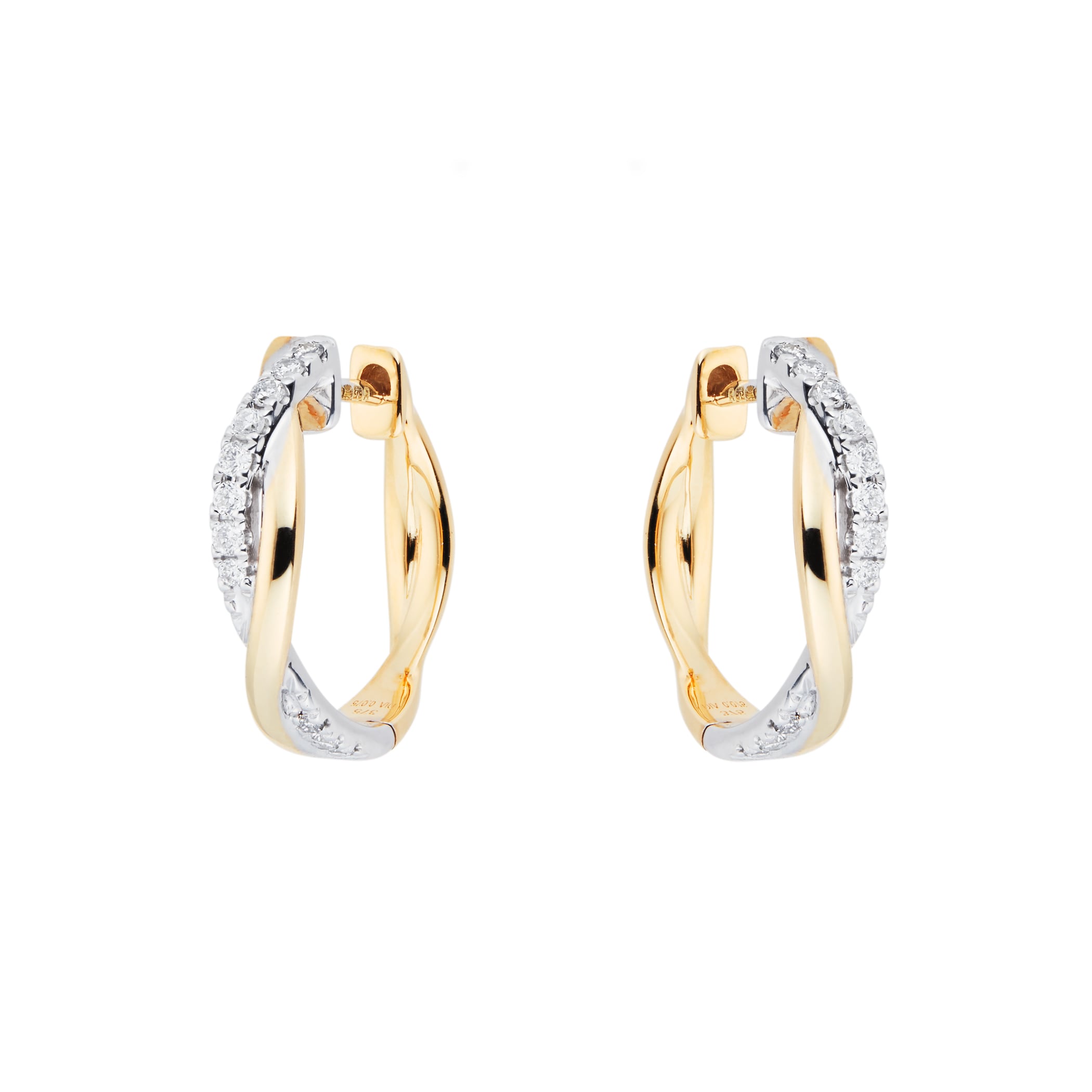 Goldsmiths 9ct Yellow And White 0.15ct Infinity Hoop Goldsmiths 9ct Yellow And White 0.15ct Infinity Hoop