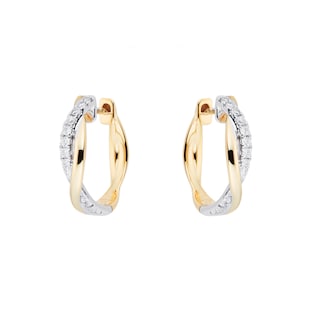 Goldsmiths 9ct Yellow And White 0.15ct Infinity Hoop