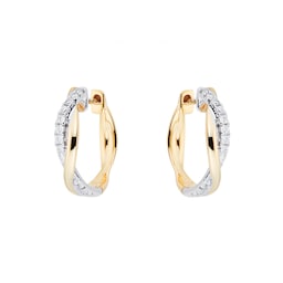 15430013 - 9ct Yellow And White 0.15ct Infinity Hoop