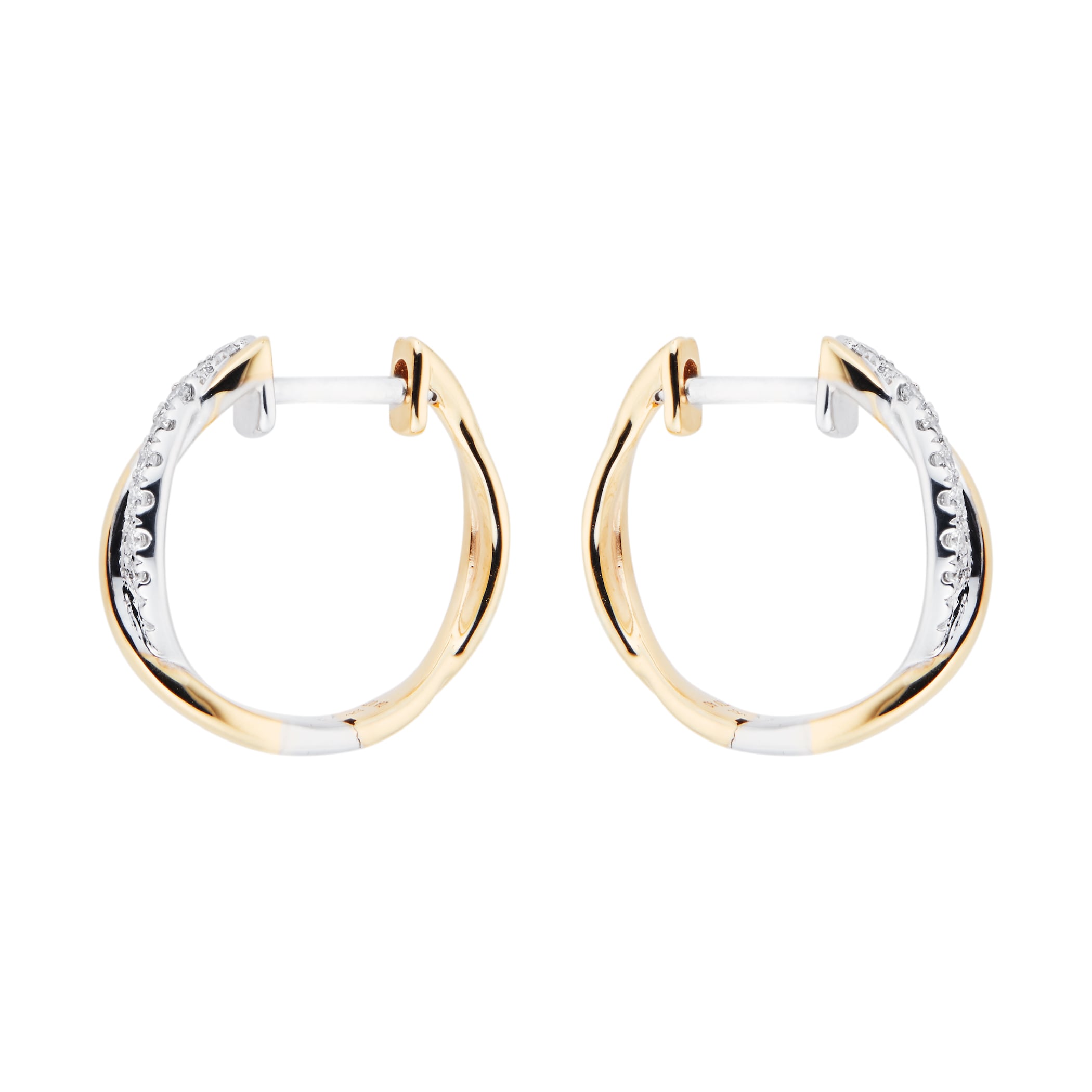 Goldsmiths 9ct Yellow And White 0.15ct Infinity Hoop Goldsmiths 9ct Yellow And White 0.15ct Infinity Hoop