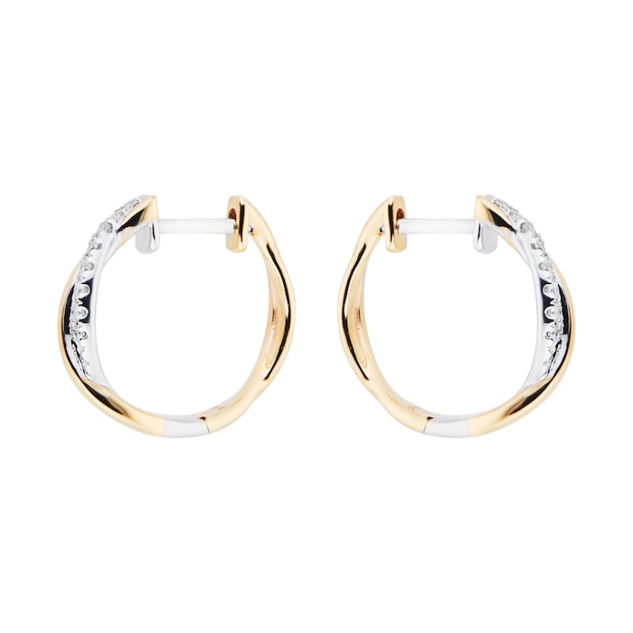 Goldsmiths 9ct Yellow And White 0.15ct Infinity Hoop