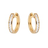 Goldsmiths 9ct Yellow Gold 0.50 Carat Total Weight Diamond Channel Set Hoops