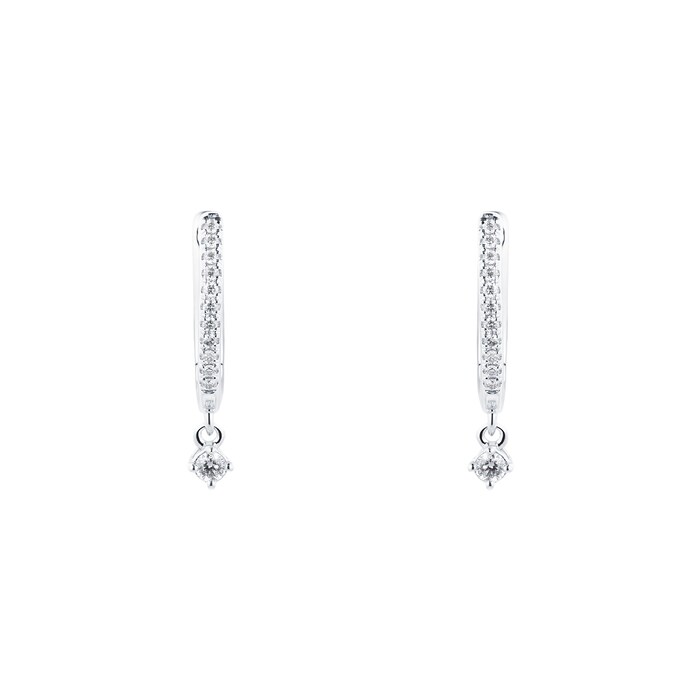 Goldsmiths 9ct White Gold Diamond Set 0.15cttw Drops Earrings