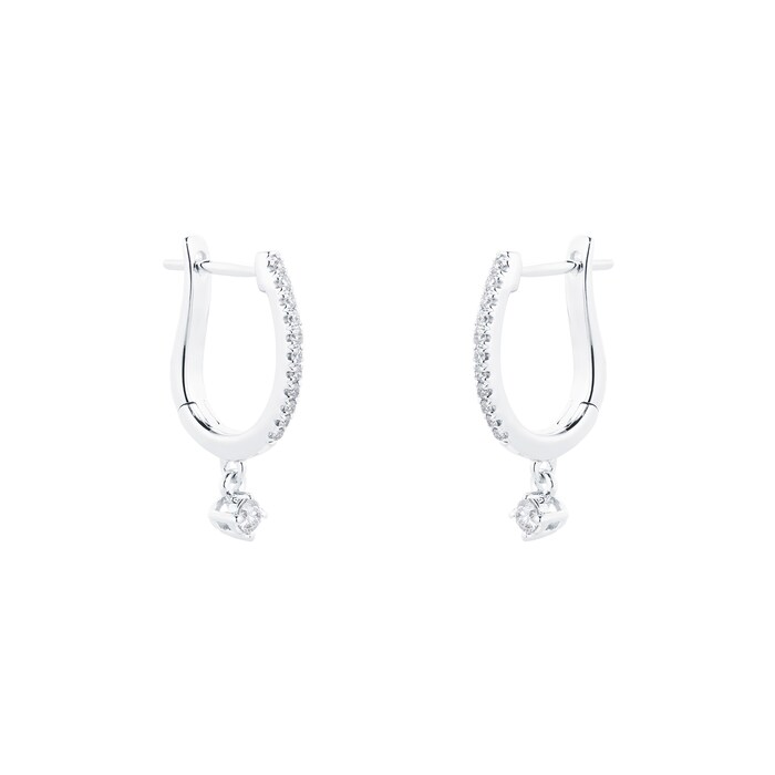 Goldsmiths 9ct White Gold Diamond Set 0.15cttw Drops Earrings