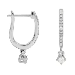 15430025 - 9ct White Gold Diamond Set 0.30cttw Drop Earrings