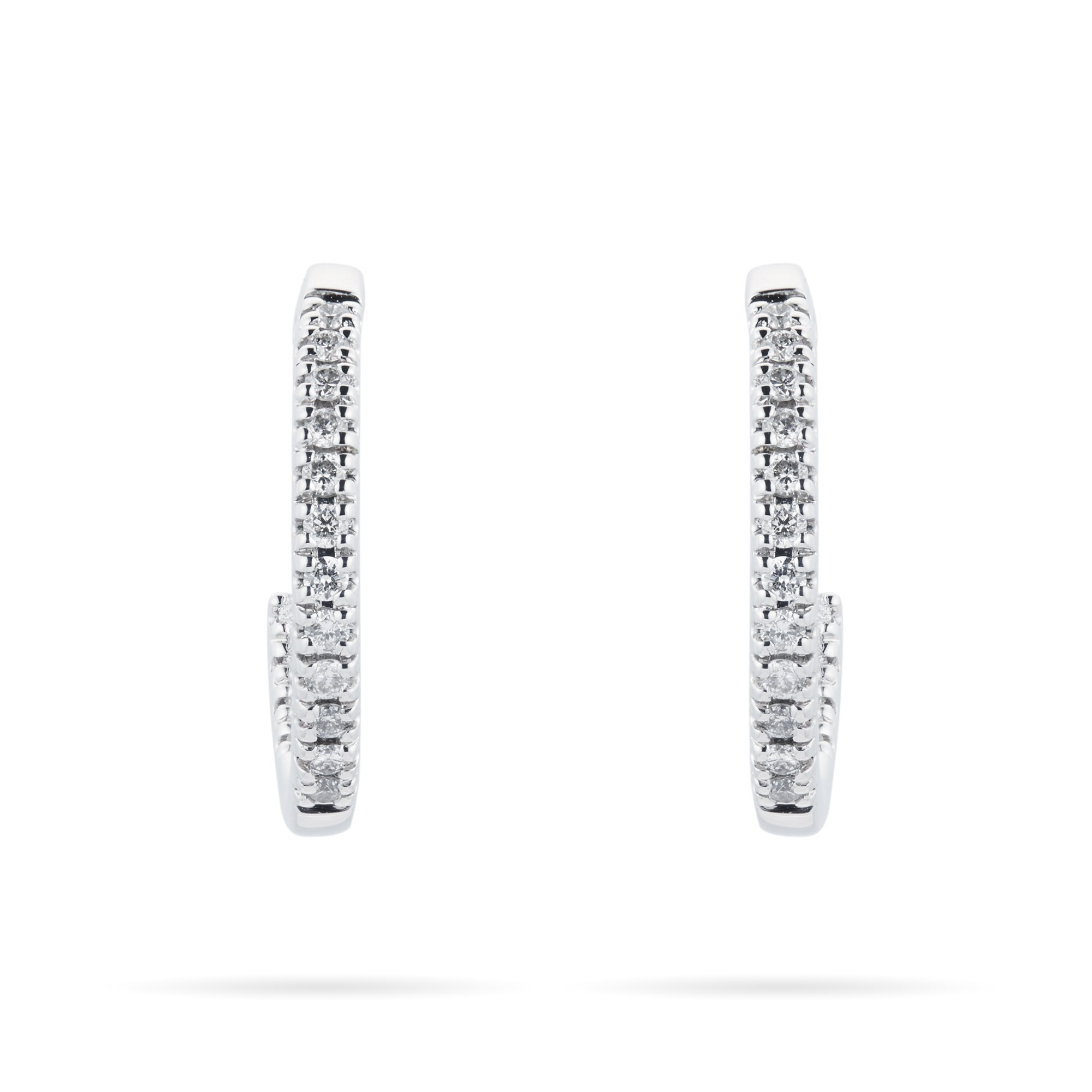 Goldsmiths 9ct White Gold 0.20ct Diamond Hoops Earrings Goldsmiths 9ct White Gold 0.20ct Diamond Hoops Earrings