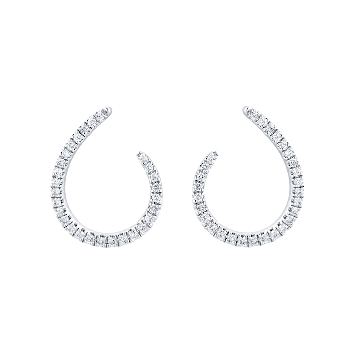 Goldsmiths 9ct White Gold 0.25cttw Diamond Open Hoop Earrings
