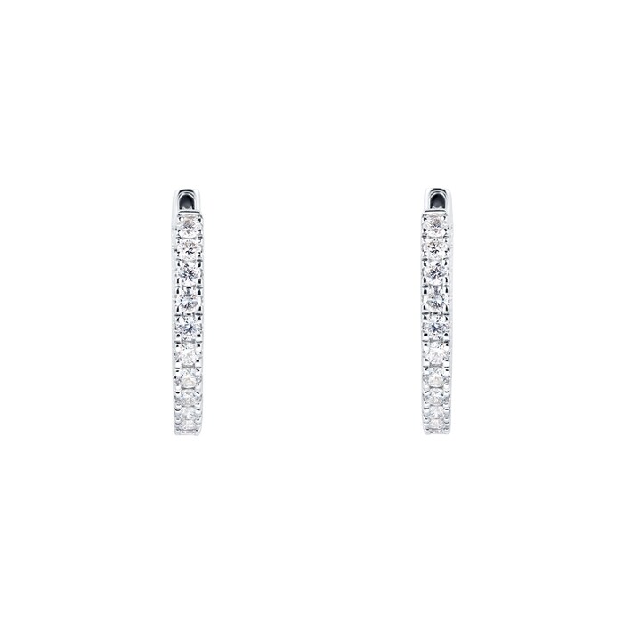 Mappin & Webb 18ct White Gold 1ct Diamond Hoop Earrings