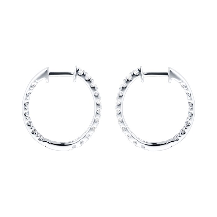 Mappin & Webb 18ct White Gold 1ct Diamond Hoop Earrings