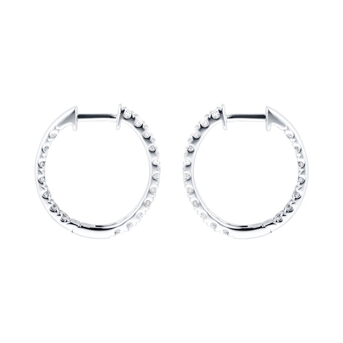 Mappin & Webb 18ct White Gold 1ct Diamond Hoop Earrings