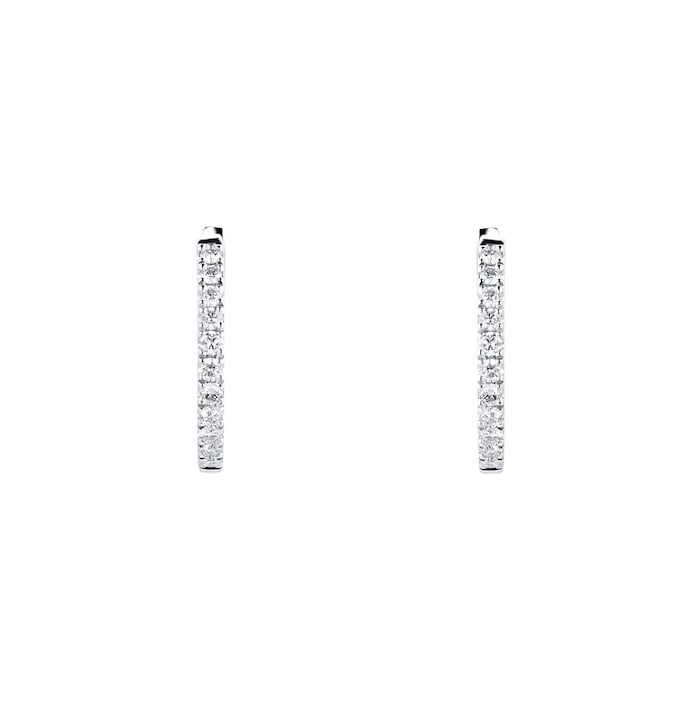 Goldsmiths 9ct White Gold 0.30cttw Diamond Hoop Earrings