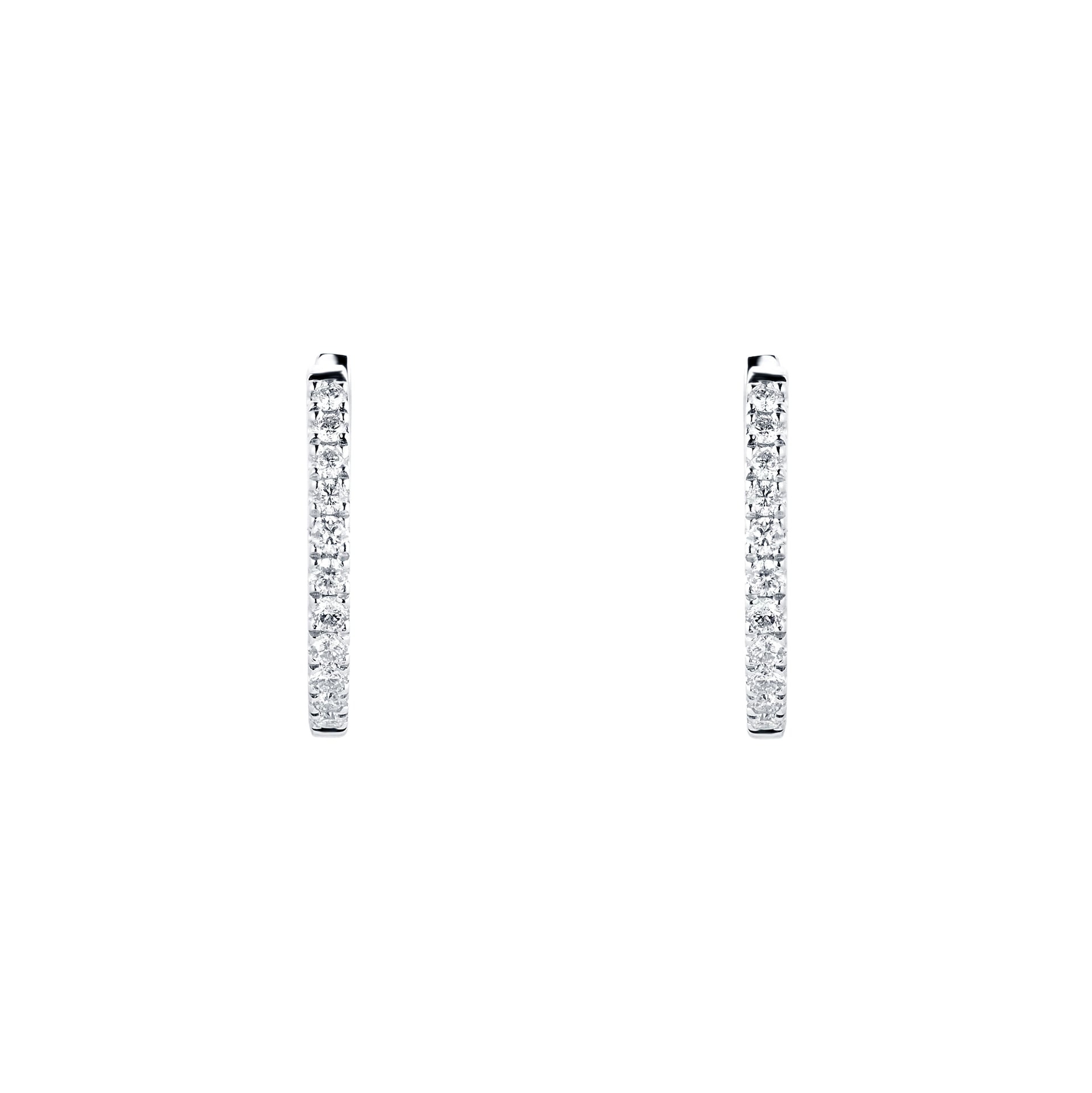 Goldsmiths 9ct White Gold 0.30cttw Diamond Hoop Earrings
