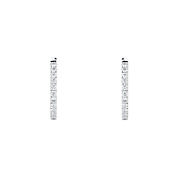 15430036 - 9ct White Gold 0.30cttw Diamond Hoop Earrings