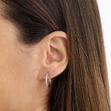 Goldsmiths 9ct White Gold 0.30cttw Diamond Hoop Earrings