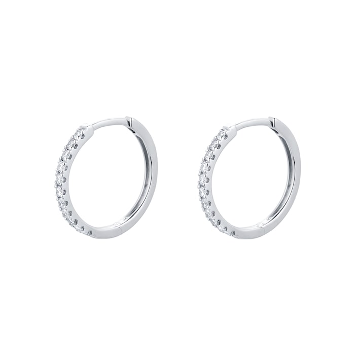 Goldsmiths 9ct White Gold 0.30cttw Diamond Hoop Earrings