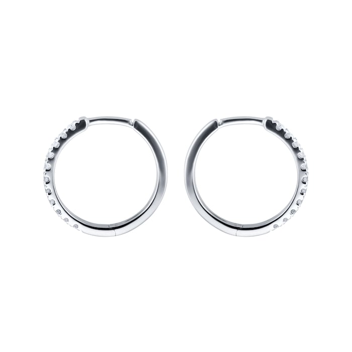 Goldsmiths 9ct White Gold 0.30cttw Diamond Hoop Earrings