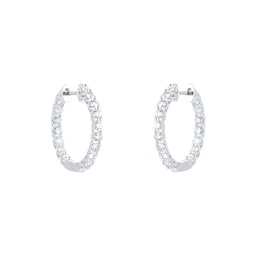 15430037 - 18ct White Gold 1.20ct Diamond In and Out Hoop Earrings