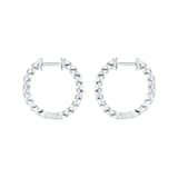 Goldsmiths 18ct White Gold 1.20ct Diamond In and Out Hoop Earrings