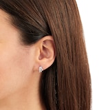 Goldsmiths 9ct White Gold 0.25ct Multi Row Hoop Earrings