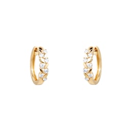 15430040 - 9ct Yellow Gold 0.35cttw Floral Hoop Earrings